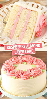 Raspberry Almond Layer Cake Almond Cake With Raspberry Frosting Recipe Cake Flavors Savoury Cake No Bake Cake