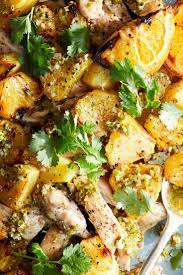 Nyt Cooking This Simple Bright Chicken Dinner Will Transport You To A Sunnier Place No Matter What Color The Sky May Be Mojo Chicken Chicken Dinner Recipes