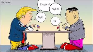 Hier wollten angela merkel und die. Trump Und Kim Ein Fest Fur Karikaturisten Alle Multimedialen Inhalte Der Deutschen Welle Dw 26 02 2019