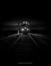 Black And White Night Photography Film Midnight Dreams Dreamy Dramatic Black And White Photography Night Train Black White Photos Black N White Images White Photography
