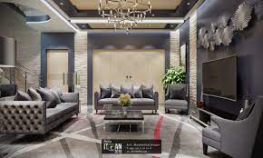Yellow lacquer living room tray design ideas. Modern Living Room Blue Grey Color And Yellow Stones Itqan 2010