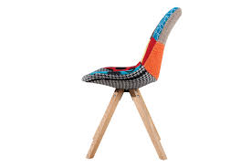 Patch patchwork stuhl rot butlers. Stuhl Patchwork Strukturstoff Massivholz Retro Design Dunord