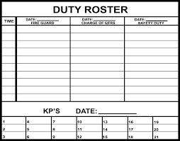 Credible Duty Roster Chart 2019