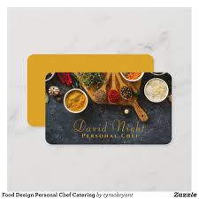 Customize your business cards with dozens of themes, colors, and styles to make an impression. Food Design Personal Chef Catering Business Card Zazzle Com In 2021 Catering Business Cards Food Business Card Restaurant Business Cards