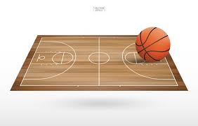 Basketball is a team sport in which two teams, most commonly of five players each, opposing one another on a rectangular court, compete with the primary objective of shooting a basketball (approximately 9.4 inches (24 cm) in diameter) through the defender's hoop (a basket 18 inches (46 cm) in diameter mounted 10 feet (3.048 m) high to a backboard at each end of the court) while preventing the. Premium Vector Basketball Ball In Basketball Court Area