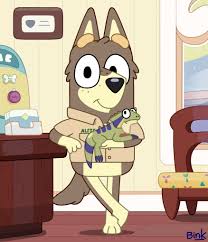 92502 - safe, artist:fethyrbink, alfie (bluey), canine, dingo, lizard,  mammal, reptile, feral, semi-anthro, bluey (series), 2020, 2d, brown body,  brown fur, chair, clothes, detailed background, eyebrows, fur, holding,  indoors, looking at you,