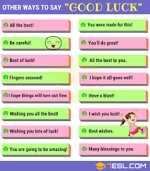 Good Luck Synonyms 50 Ways To Say Good Luck 7 E S L Good Luck Quotes Other Ways To Say Good Luck Wishes