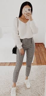 Black And White Checkered Pants Outfit 