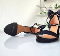 Elegant Celebration Black Velvet Heels, Dress Block Heeled ...