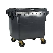 4.6 out of 5 stars. Wheelie Bin With Flat Lid 1100 Litre Grey Dimensions H1450 X W1400 X D1200mm 377396