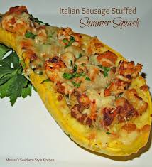 They have a delicate squash flavor.—doris heath, franklin, north carolina homebreads, rolls & pastriesbread recipesmuffins our brands Italian Sausage Stuffed Summer Squash Melissassouthernstylekitchen Com