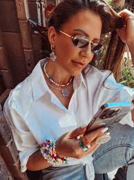 Flower Pendant Necklace Blue Stainless Steel Twisted Wire Necklace Jelly  Flower Pendant Trendy 90s Jewelry Flower Necklace