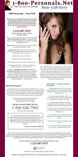 We are a hot new free phone chat line for dating, chatting, and finding that special someone. 1 800 Personals Free Trial Phone Number Review And Alternatives