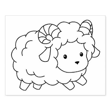 Cute Little Sheep Ram Coloring Page Rubber Stamp Zazzle Com Sheep Illustration Sheep Drawing Sheep Tattoo