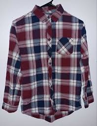 Boys Cherokee Plaid Button Front Shirt Size 12 14 L Multi