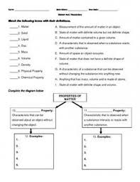 Properties Of Matter Vocabulary Practice This Homework Assignment Includes Properties Of Matter Voca Properties Of Matter Matter Vocabulary Matter Worksheets