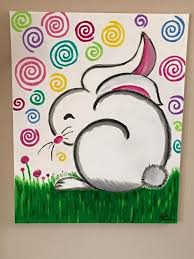 Step By Step Easy And Simple Art Video Lessons For Kids56245998722157 Easter Paintings Bunny Painting Easy Canvas Painting