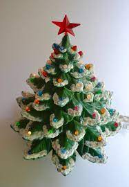 Vintage Large Ceramic Christmas Tree Atlantic Mold Musical Etsy Ceramic Christmas Trees Frosted Christmas Tree Vintage Ceramic Christmas Tree