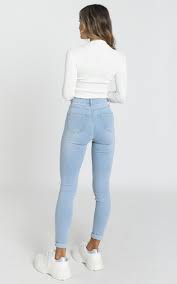 Christina Skinny Jeans In Light Wash Denim Showpo Black Skinny Jeans Women Skinny Jeans Women Jeans