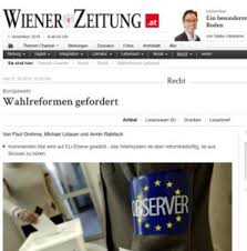 Die wiener zeitung verweist als medium der republik auch auf die offiziellen informationen der bundesregierung auf oesterreich.gv.at. Election Watch Eu Wahlbeobachtung Org Calls For Electoral Reforms At Eu Level Wahlbeobachtung Org