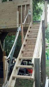For example, rope swings, a trap door, or a fire pole are. Treehouse Stairs Tree House Plans Tree House Designs Tree House