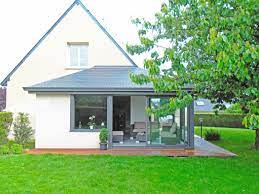 extension maison pignon en aluminium toiture ardoise realisation verandaline extension maison pignon maison agrandissement maison bois