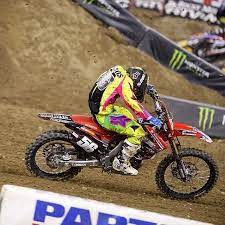Ducking To Avoid The Accident Honda Motorcycle Supercross
