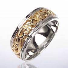 14k 2 Two Tone Gold Men S Wedding Band Victorian Design Mens Wedding Rings Mens Gold Wedding Band Wedding Rings