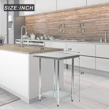 The shelf is adjustable so that is a great option to have. Buy Kitchen Work Table Stainless Steel Nsf Commercial Worktable With Adjustable Shelf 24 X 24 Inches Scratch Resistant Heavy Duty Metal Food Prep Table For Garage Restaurant Kitchen Silver Online In Turkey B082pd8zsf