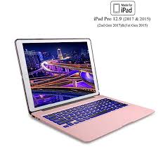 Keyboard Case For Ipad Pro 12 9 2nd Gen 2017 12 9 1st Gen 2015 7 Color Backlit Keyboard Wireless Bluetooth Connection Keyboard Case Ipad Pro 12 Ipad Pro