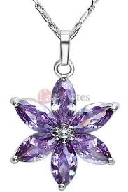 February Birthstone Swarovski Crystal Daisy Flower Necklace Purple Jewelry Amethyst Purple Jewelry