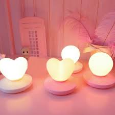Pink White Loving Heart Globe Girls Bedroom Night Light With Plastic Base Touch Control Beautifulhalo Com