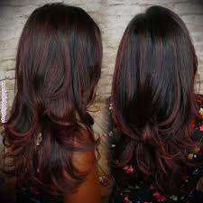It is a perfect showcase of short hair with. Layered Black Waves With Muted Cherry Highlights Hair Pinterest Hair Black Hair With Hi Hair Color For Black Hair Black Hair With Highlights Cherry Hair