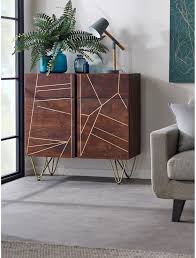 They're the perfect way keep your space clean while adding exquisite style to your dining room or kitchen area. Dallas Dark Mango 2 Door 2 Drawer Small Sideboard Metal Inlay Sideboards Display Cabinets
