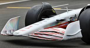 F1 car showing wings and aerodynamics