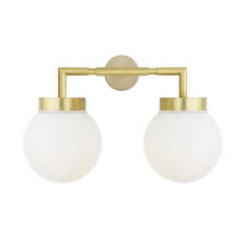 Extends 8 1/4 from the wall. Modern Double Arm Glass Globe Ip65 Bathroom Wall Light