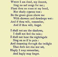 Song When I Am Dead My Dearest By Christina Rossetti Dead To Me Dear Songs