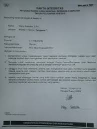 Contoh Pakta Integritas Petugas Ruang Ujian Nasional Berbasis Komputer Surat Blog Publik