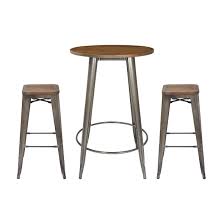 Pedestal base, stretcher base and counter tables counter height tables are slightly shorter than bar height tables, meaning they're more comfortable if you're standing around the table or want to use it. Indio Round Pub Table Set Overstock 28443973