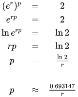 (70/2=35) it works in reverse, too: Rule Of 72 Wikipedia