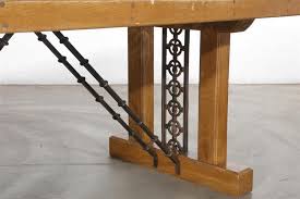 Iron accents works hard to produce beautiful versatile wrought iron tables. Lot An Arte De Mexico Spanish Colonial Style Oak And Wrought Iron Dining Table Modern