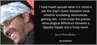 David Foster Wallace quote: I have heard upscale adult U.S. citizens ask  the ship's...