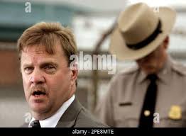 Davis Ruark, state's attorney by Wicomico County, Md., speaks during a news  conference in Salisbury, Md., Thursday, April 7, 2005. Ruark announced the  arrest of Allison Lamont Norman, 22, who is charged with first degree  murder and hand gun violations ...