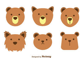 Vinyl design, dxf, svg, download. Collection Set Of Various Form Cute Brown Bear Face On White Background Bear Drawing Bear Artwork Bear Face Drawing
