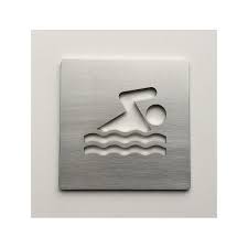Pictogramme Piscine Inox Brosse Ep2mm 100x100 Ou 150x150mm