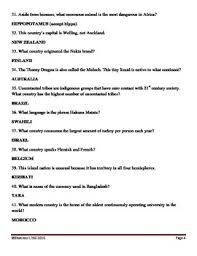 2) through which country does the greater part of the nile flow? International Trivia Questions 2015 By My Spanish Classroom Tpt