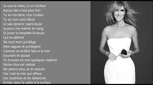 La Mere Et L Enfant Celine Dion Easyread Chanson Maman Celine Dion Chanson