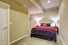 Importance of bedroom basement windows. Basement Guest Bedroom Without Windows With Blue And Red Bedding Stock Photo Picture And Royalty Free Image Image 41138277