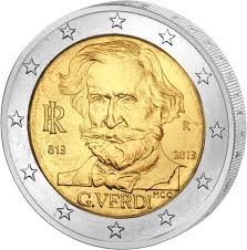 Solitamente non sono davvero rari, essendo stati distribuiti a livello europeo. 2 Euro Italien 200 Geburtstag Giuseppe Verdi 2013 Munzenversandhaus Reppa Gmbh