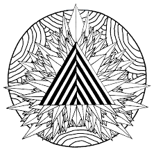 Choisis le dessin de mandala facile ou difficile qui te convient et utilise le pinceau pour remplir les formes avec les couleurs, Mandala Triangle Mystique Mandalas Coloriages Difficiles Pour Adultes